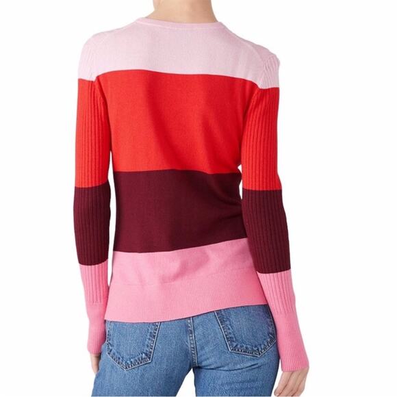 Tome Merino Wool Blend Colorblock sweater pink - 18 - Picture 2 of 14
